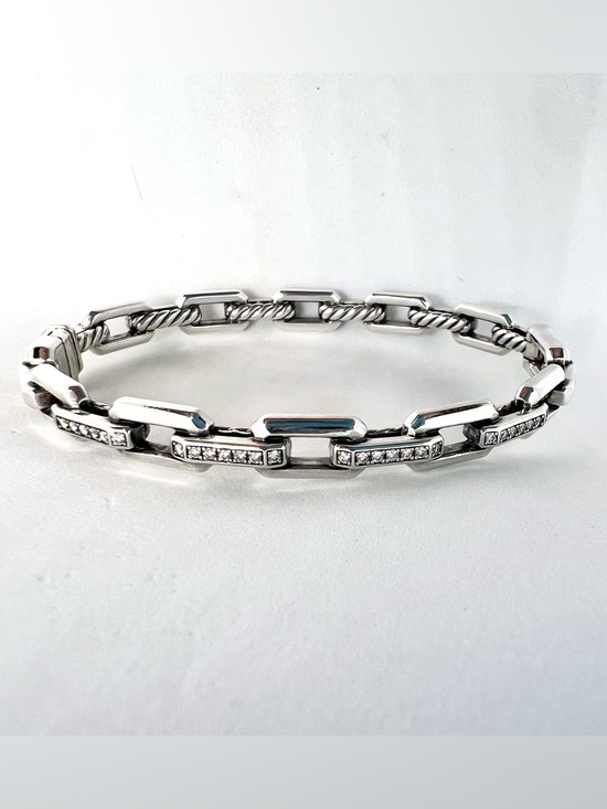 David Yurman Jewelry - David Yurman Stax Link Bracelet with Pavé Diamonds